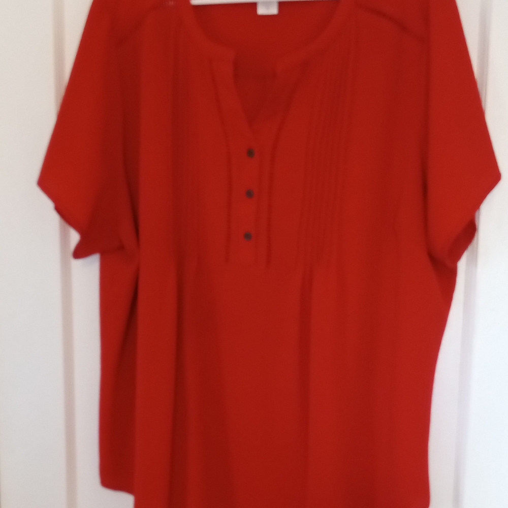 Rebecca Malone Vibrant Red Blouse